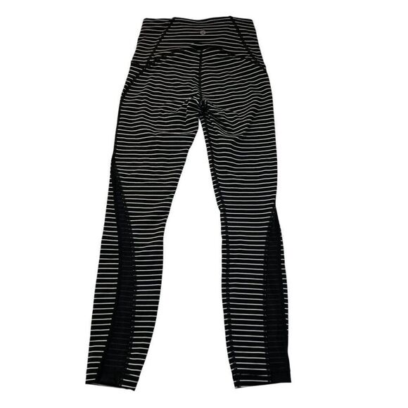 Lululemon Train Times Pant 25" Inseam Parallel Stripe Black and White Size 4 - Picture 1 of 8